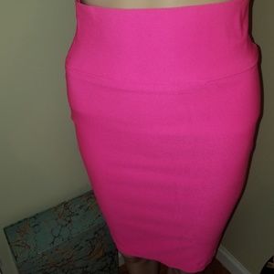 Pink pencil skirt